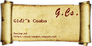 Glük Csaba névjegykártya